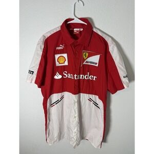 FERRARI RACING TEAM PUMA F1 T-SHIRT POLO FORMULA ONE SANTANDER sz XL MEN